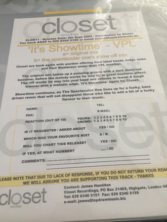 VPL : It's Showtime (12")