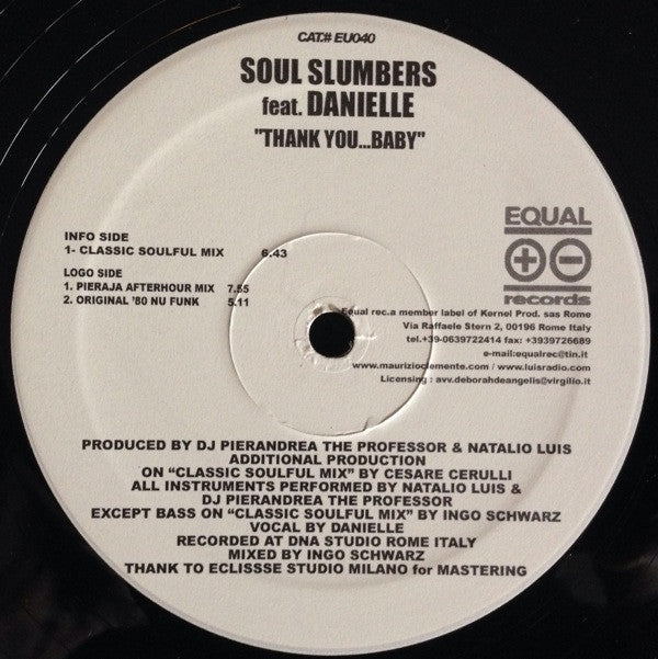 Soul Slumbers : Thank You Baby (12", Maxi)