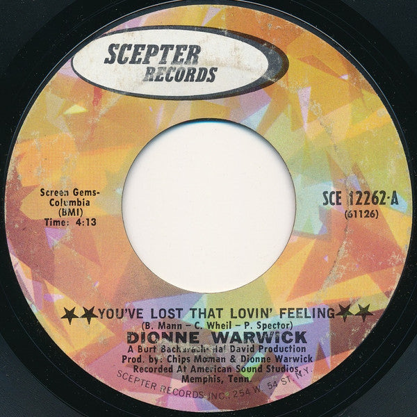 Dionne Warwick : You've Lost That Lovin' Feeling / Window Wishing (7", Single)