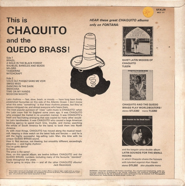 Chaquito And The Quedo Brass : This Is Chaquito And The Quedo Brass (LP, Album)