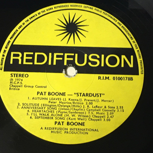 Pat Boone : Stardust (LP, Album)