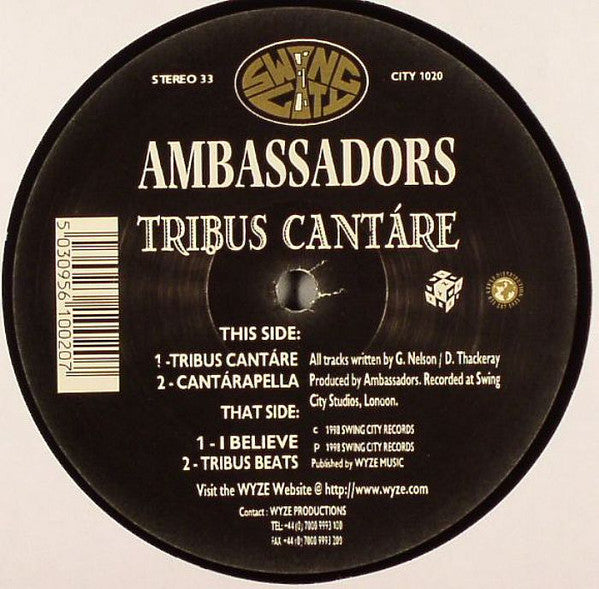 Ambassadors : Tribus Cantare (12")