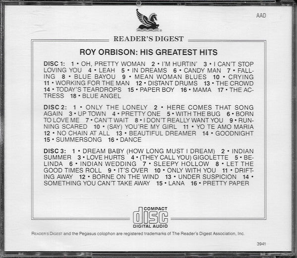 Roy Orbison : His Greatest Hits (3xCD, Comp, RM)