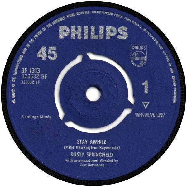 Dusty Springfield : Stay Awhile (7", Single)
