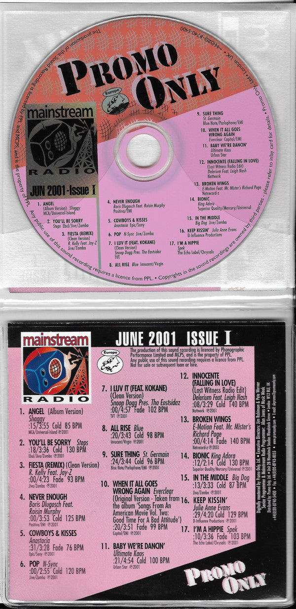Various : Promo Only Mainstream Radio: June 2001 Issue I (CD, Comp, Promo)