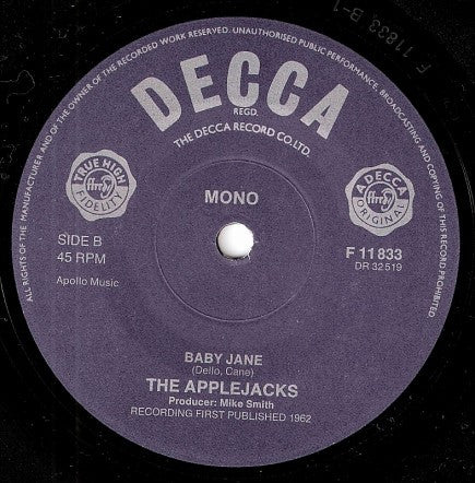 The Applejacks : Tell Me When (7", Single, Mono, RE)