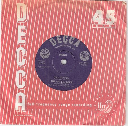 The Applejacks : Tell Me When (7", Single, Mono, RE)