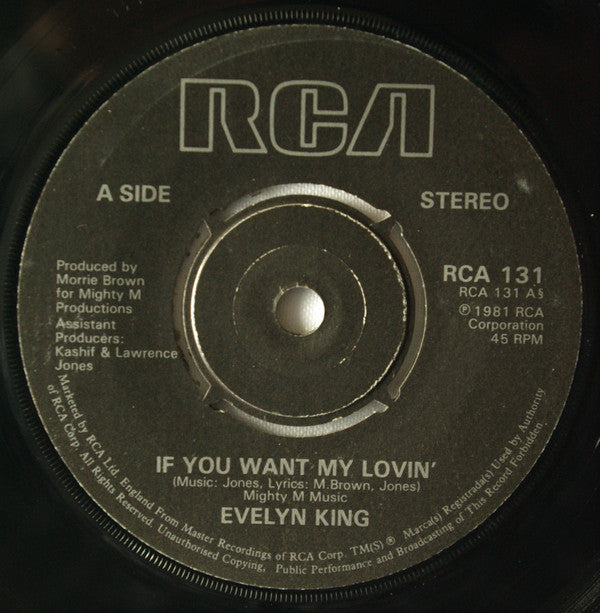 Evelyn King : If You Want My Lovin' (7", 4-p)