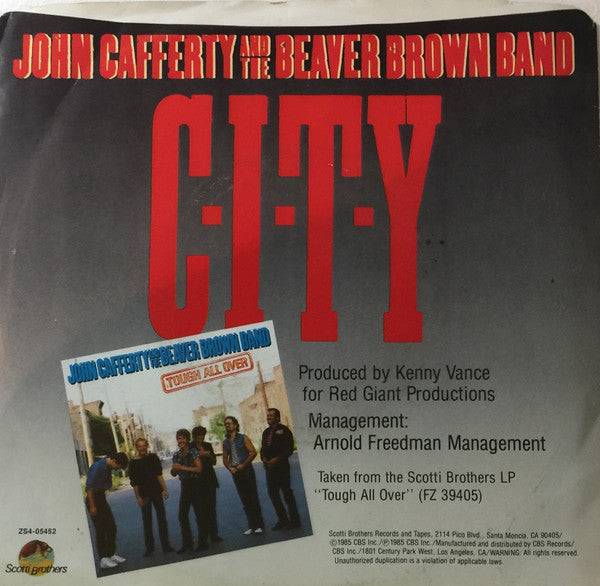 John Cafferty And The Beaver Brown Band : C-I-T-Y  (7", Styrene, Pit)