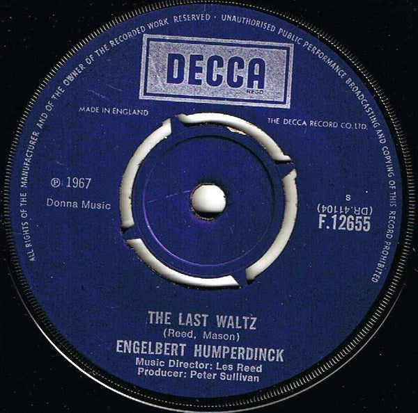 Engelbert Humperdinck : The Last Waltz / That Promise (7", Single)