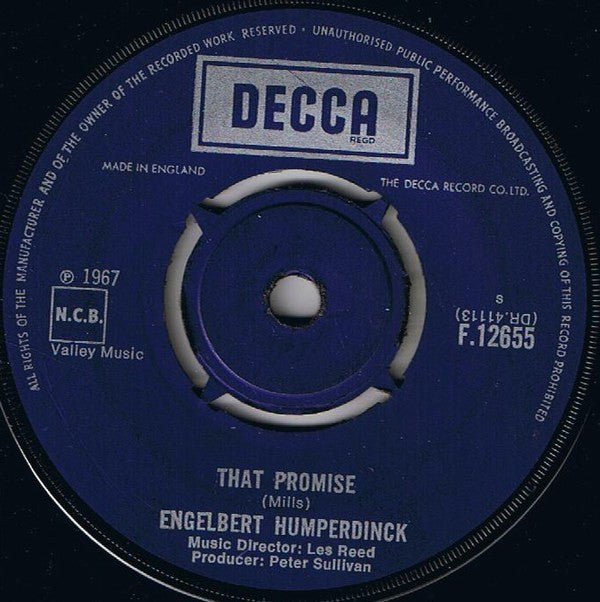 Engelbert Humperdinck : The Last Waltz / That Promise (7", Single)