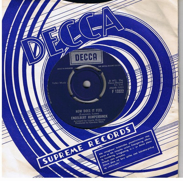 Engelbert Humperdinck : In Time / How Does It Feel (7", Single)