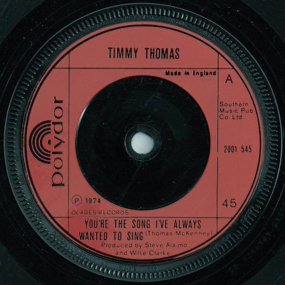 Timmy Thomas : You're The Song I've Always Wanted To Sing (7", Single)