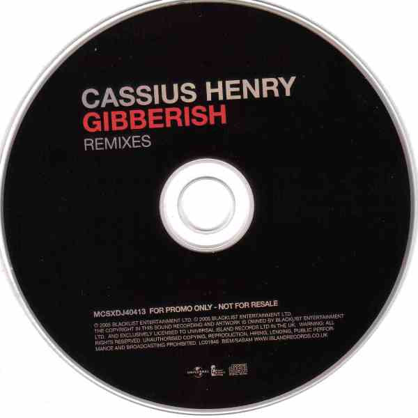 Cassius Henry : Gibberish (Remixes) (CD, Maxi, Promo)