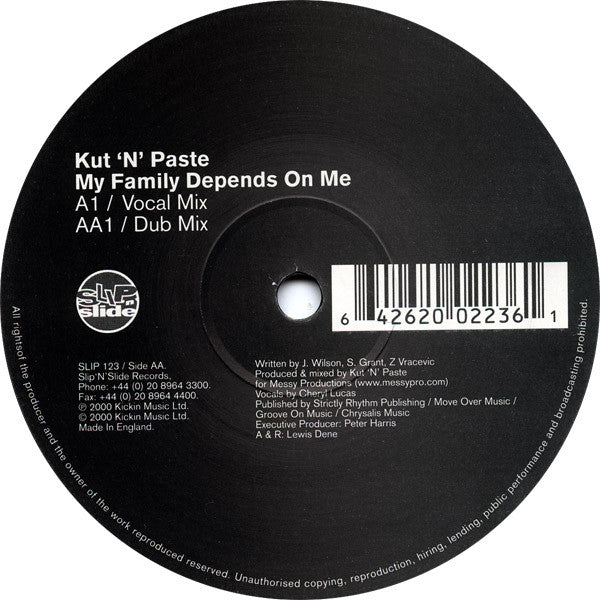 Kut 'N' Paste (2) : My Family Depends On Me (12")