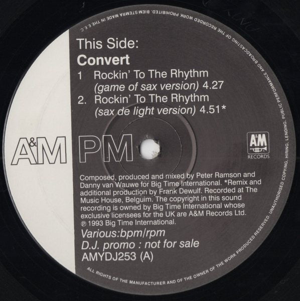 Convert : Rockin' To The Rhythm (12", Promo)