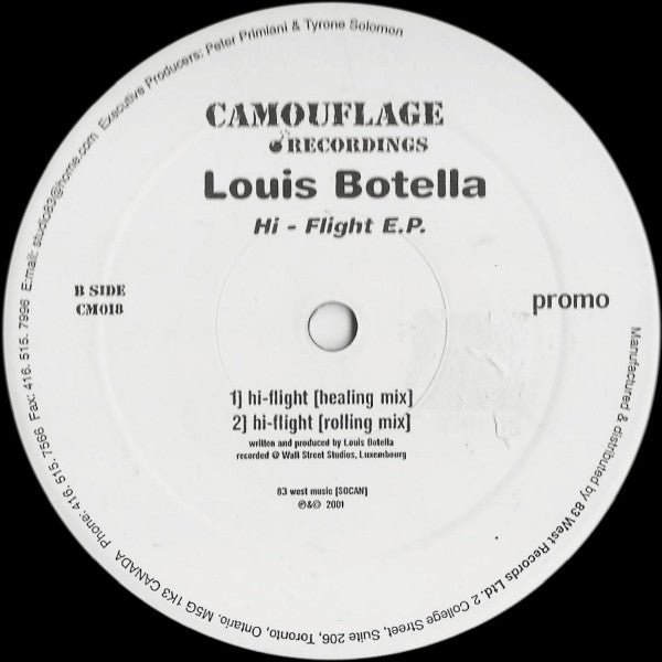 Louis Botella : Hi-Flight E.P. (12", EP, Promo)
