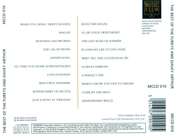 The Fureys & Davey Arthur : The Best Of The Fureys & Davey Arthur (CD, Comp)