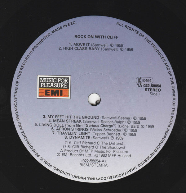 Cliff Richard : Rock On With Cliff Richard (LP, Comp, RE)