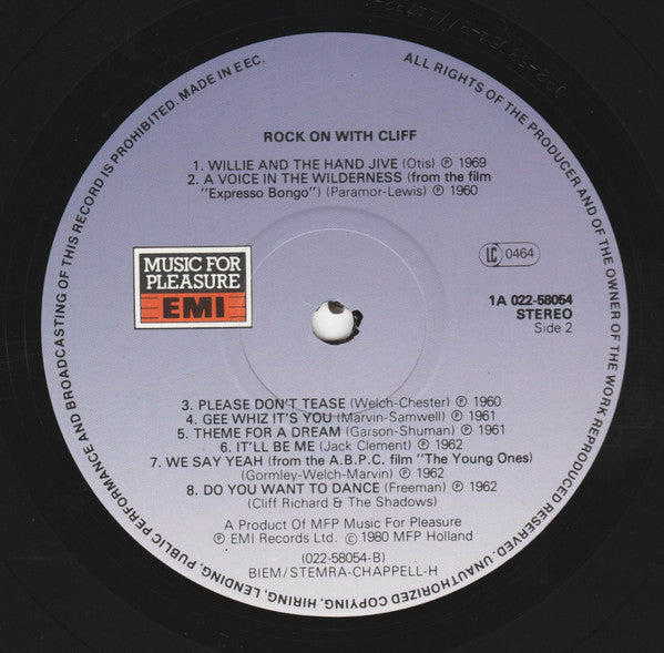 Cliff Richard : Rock On With Cliff Richard (LP, Comp, RE)