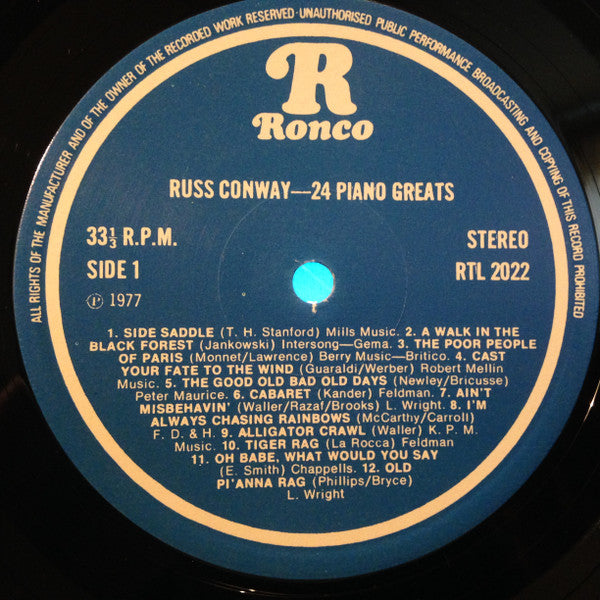 Russ Conway : 24 Piano Greats (LP, Comp)