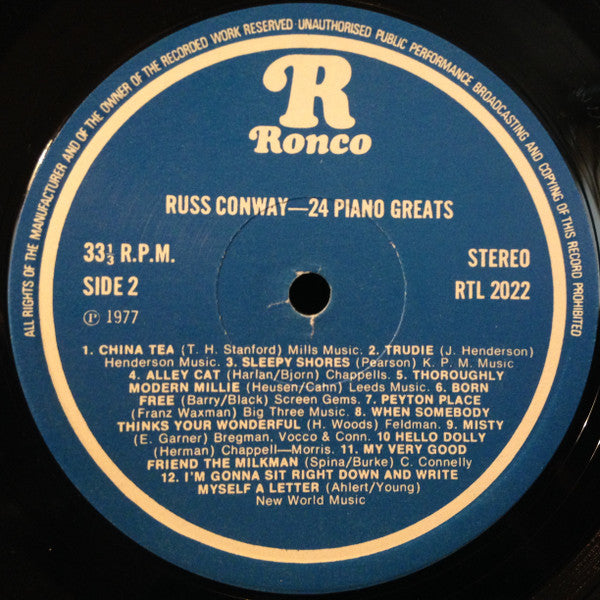 Russ Conway : 24 Piano Greats (LP, Comp)