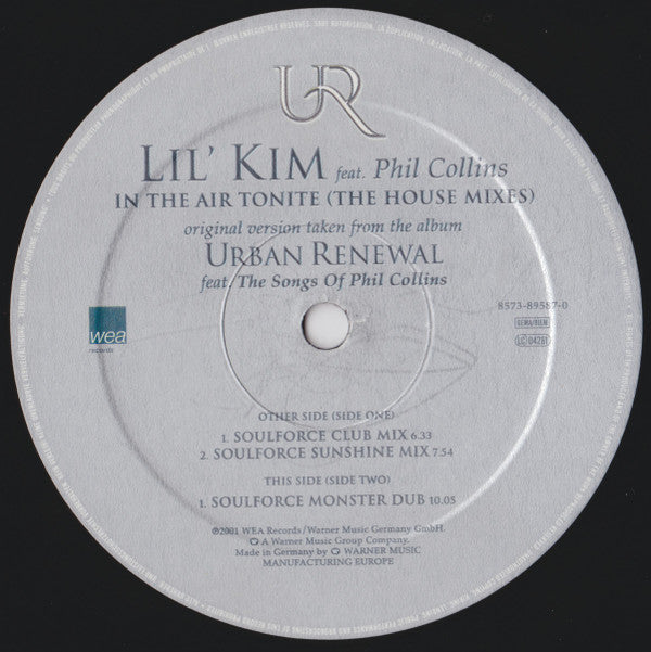 Lil' Kim Feat. Phil Collins : In The Air Tonite (The House Mixes) (12")