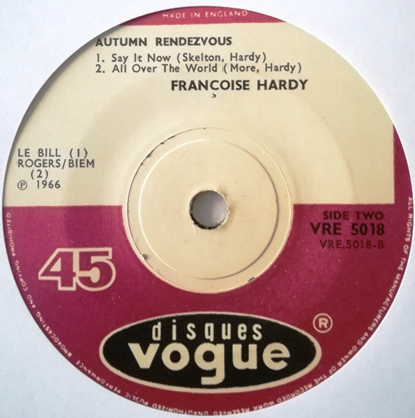 Françoise Hardy : Autumn Rendezvous (7", EP)