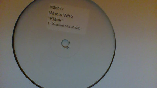 Who's Who? : Klack (12", S/Sided, Promo, W/Lbl)