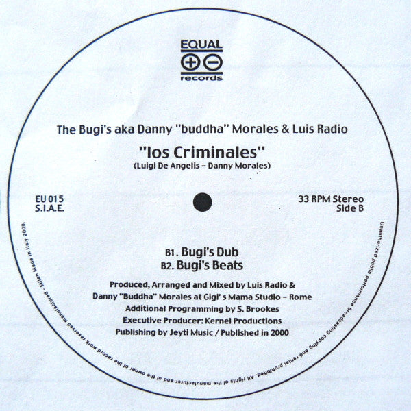 The Bugi's aka Danny Morales & Luis Radio : Los Criminales (12", Promo, W/Lbl)