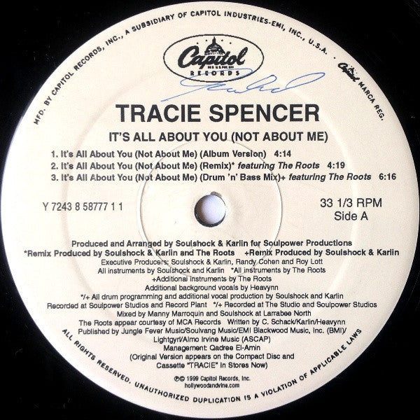 Tracie Spencer : It's All About You (Not About Me) (12")