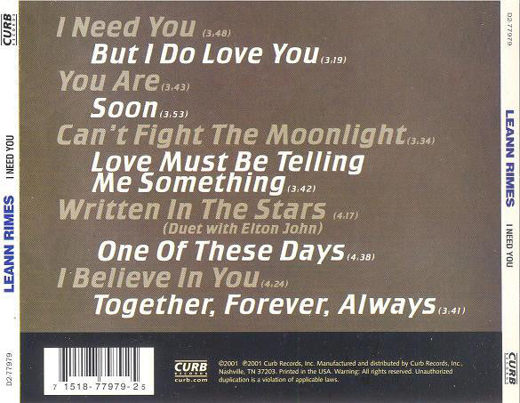 LeAnn Rimes : I Need You (CD, Comp)