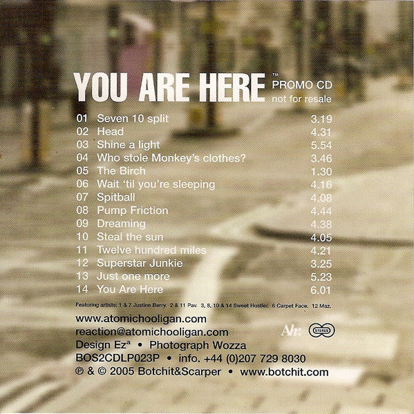 Atomic Hooligan : You Are Here (CD, Album, Promo)