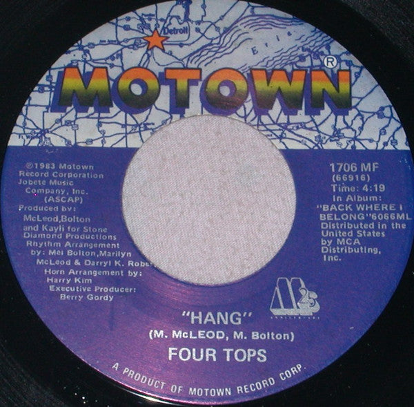 Four Tops : I Just Can't Walk Away / Hang (7", Single)