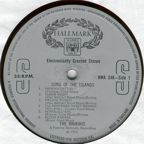 The Waikiki's : Song Of The Islands (LP, Album)