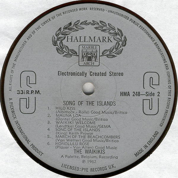 The Waikiki's : Song Of The Islands (LP, Album)