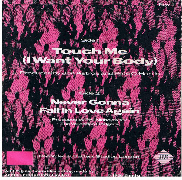 Samantha Fox : Touch Me (I Want Your Body) (7", Single)