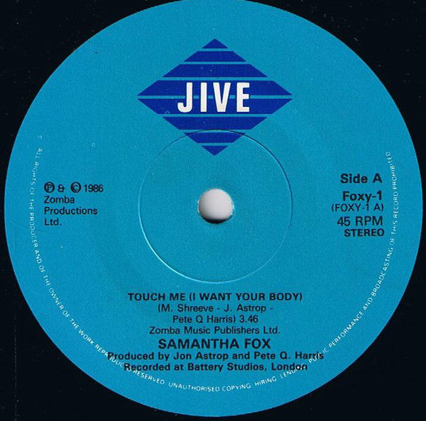 Samantha Fox : Touch Me (I Want Your Body) (7", Single)