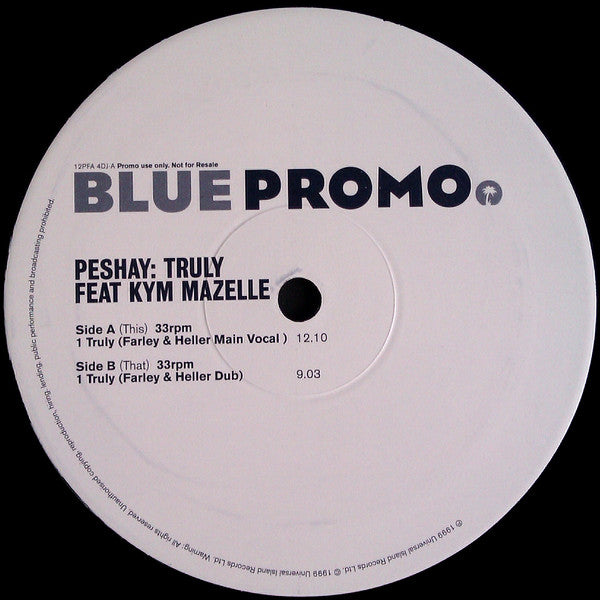 Peshay Feat. Kym Mazelle : Truly (12", Promo)