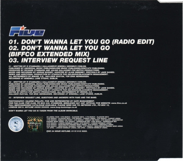 Five : Don't Wanna Let You Go (CD, Single, Ltd)