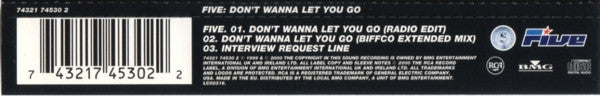 Five : Don't Wanna Let You Go (CD, Single, Ltd)