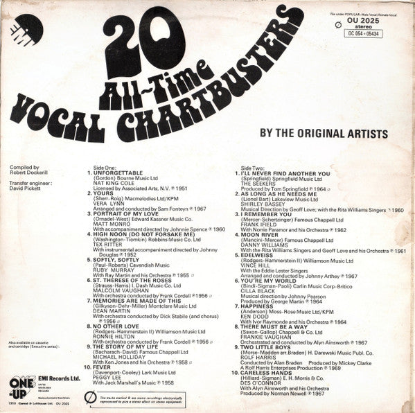 Various : 20 All-Time Vocal Chartbusters (LP, Comp)