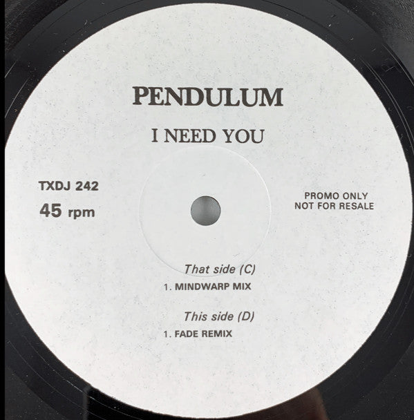 Pendulum : I Need You (2x12", Promo)