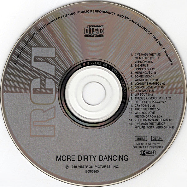 Various : More Dirty Dancing (More Original Music From The Hit Motion Picture "Dirty Dancing") (CD, Album, Comp)