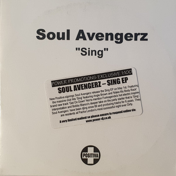 Soul Avengerz : Sing (CDr, Promo)