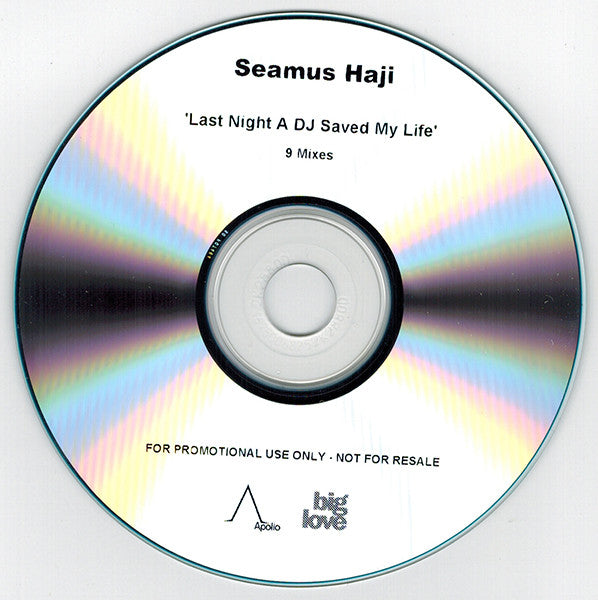 Seamus Haji : Last Night A DJ Saved My Life (CDr, Promo)