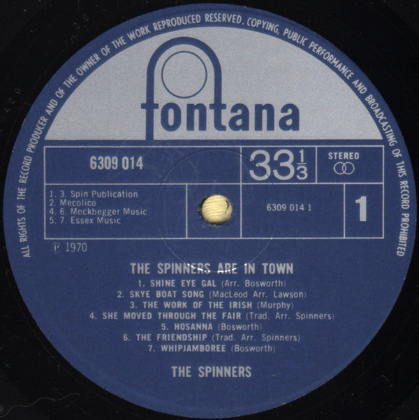 The Spinners : The Spinners Are In Town (LP, RE, Blu)