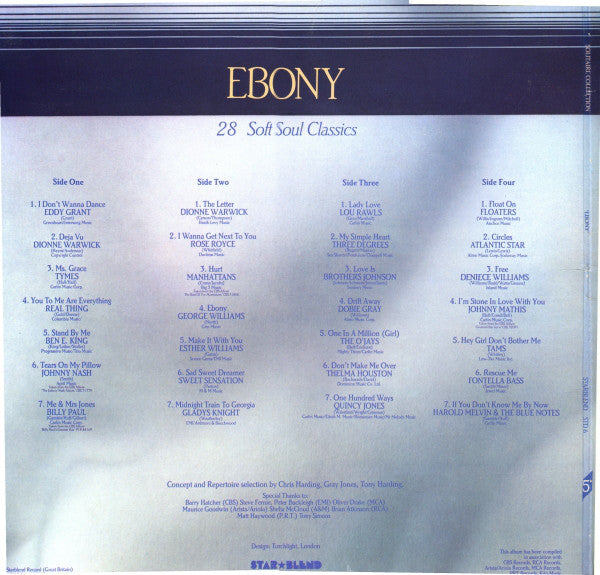 Various : Ebony (28 Soft Soul Classics) (2xLP, Comp)