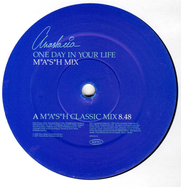 Anastacia : One Day In Your Life (M*A*S*H Mix) (12", Promo)