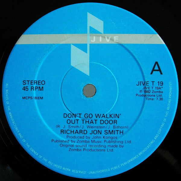 Richard Jon Smith : Don't Go Walkin' Out That Door (12")